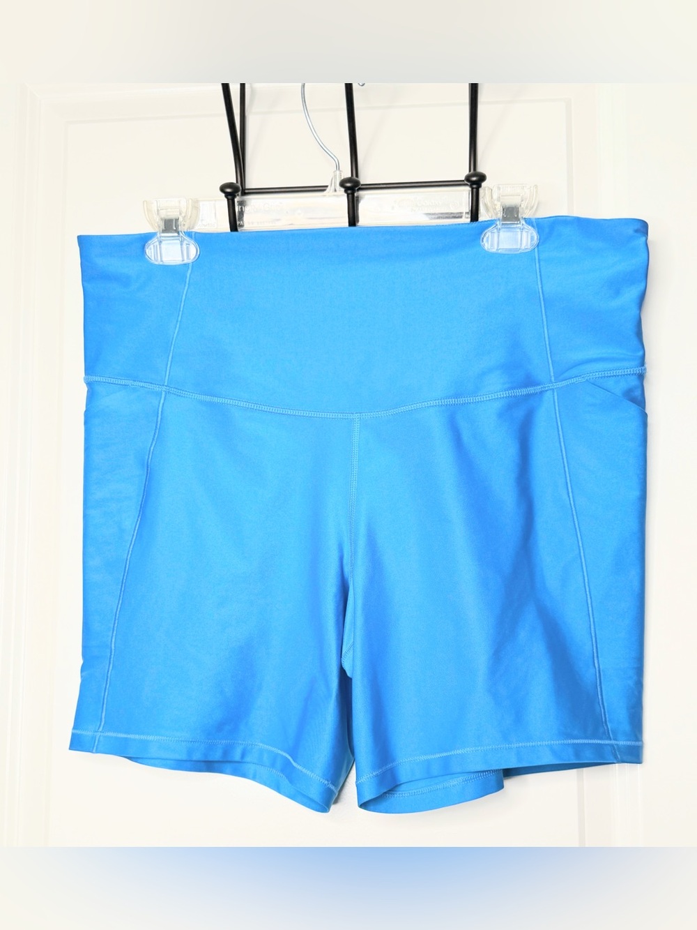 All in Motion Womens XXL Blue High Rise Bike Shorts 6” Inseam Pockets Stretch